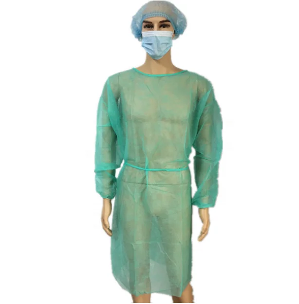 non woven isolate gown Non Sterile hospital gowns pp pe isolation gown SMS  disposable isolation