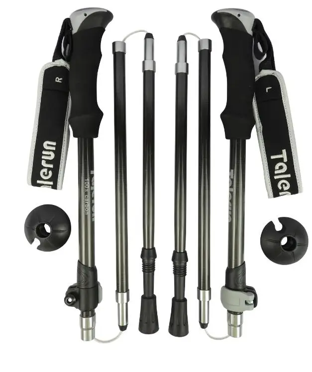 Full carbon Portable New Style Superior Quality Trekking Poles YMC5-E7-GY  Walking Hiking Trekking Poles / Sticks with Cork Hand