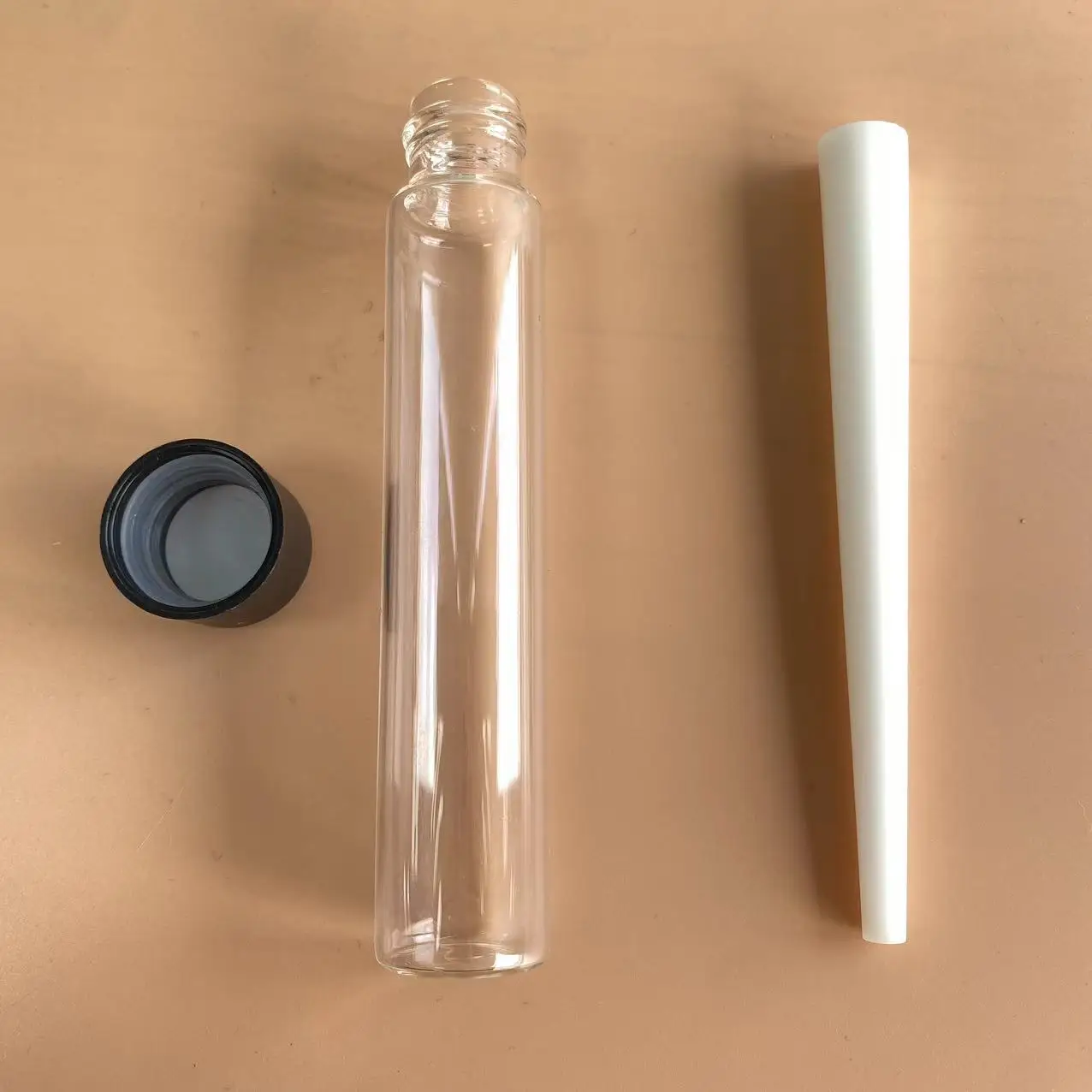 Child Resistant Certified Childproof Bottles Glass Tube With Screw Lid Packaging Glass Bottle for Pre Smell Roll Container