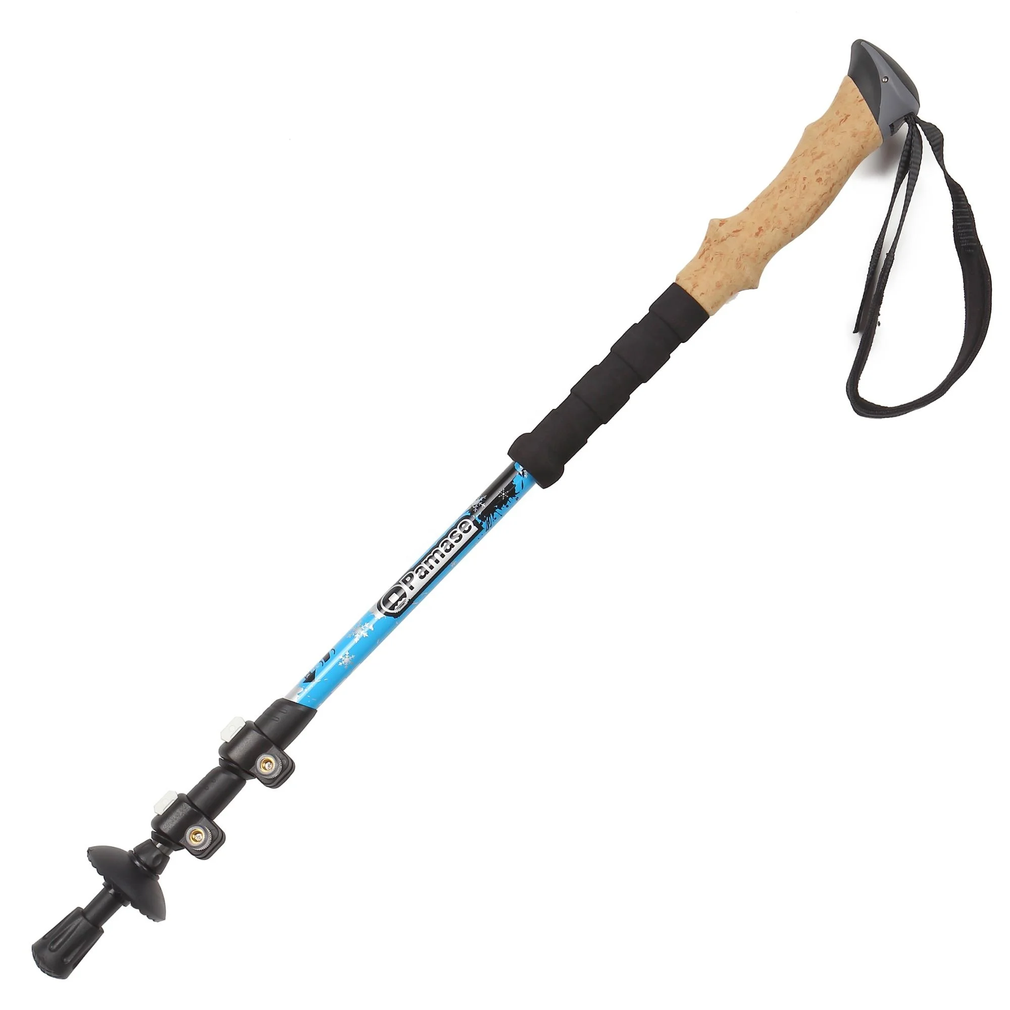2020 new style 3 Sections Aluminium 7075 plastic handle lightweight External Quick Lock outdoor trekking poles