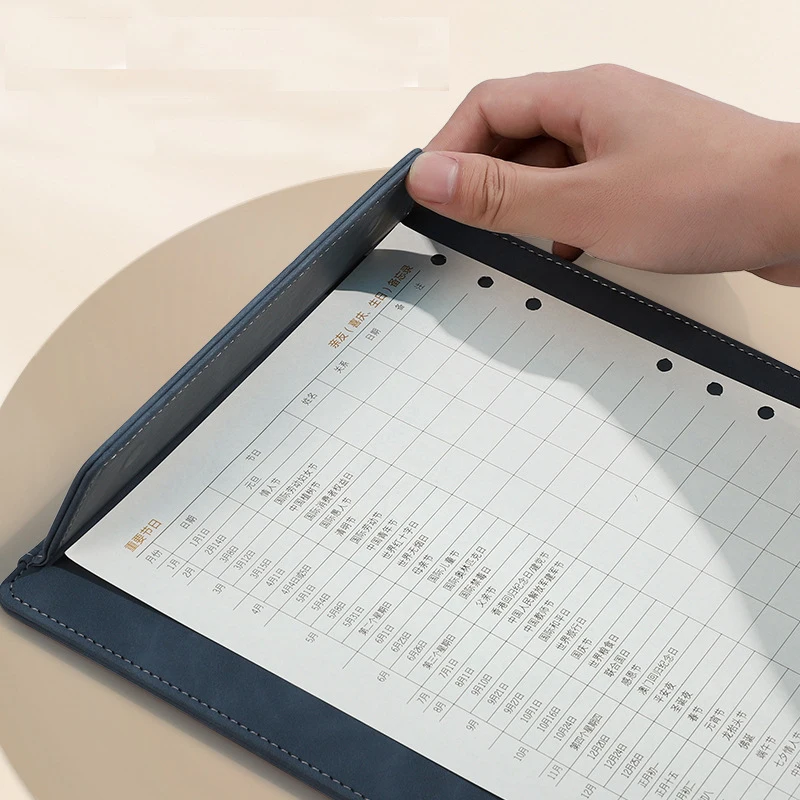 LOGO Customizable leather file folder for Magnetic clip notebook document agenda business planner Wholesale  a4 Pack Clipboard