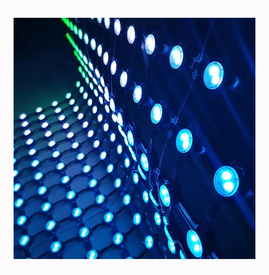Foldable RGB LED Pixel Matrix Led Mesh Screen for Media Facade lighting