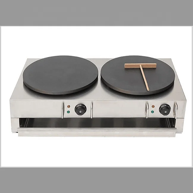 Commercial electric crepe machine automatic pancake maker hot double head Indian flying pancake machine