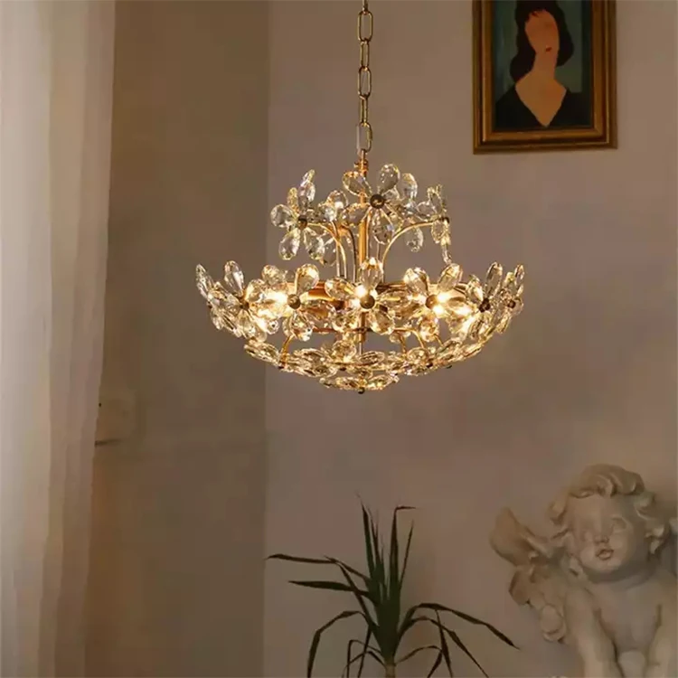 pendant light chandelier elegant certification style villa wholesale project indoor sense of design led crystal pendant light