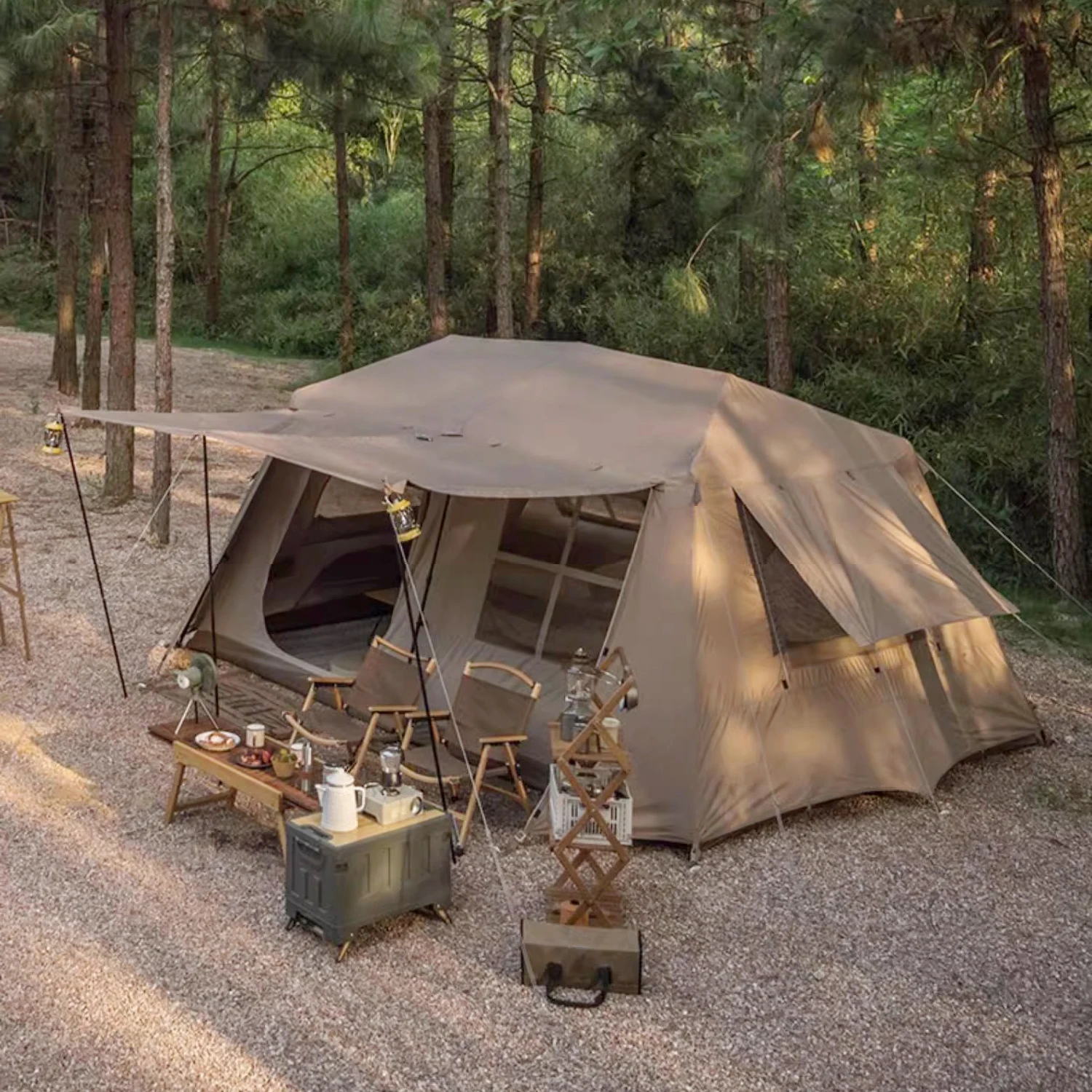 Portable Big Camping Tent Outdoor 4 Persons Waterproof House Easy To Install Tent Factory Wholesale Automatic Tent