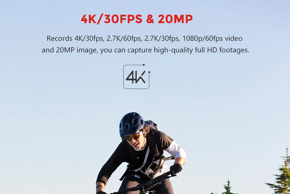 Спортивная водонепроницаемая экшн-Камера GoPro с двойным экраном 30M Real 4K 60fps/30fps и защитой от встрясок 6 осей