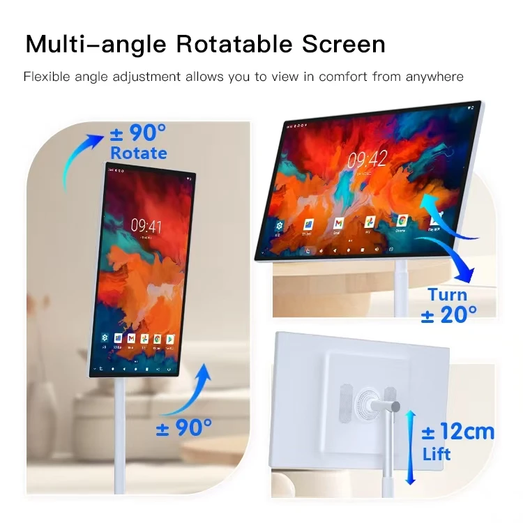 32inch Portable Android TV on Wheels 6+128GB | 13MP Camera & Retractable Stand Design