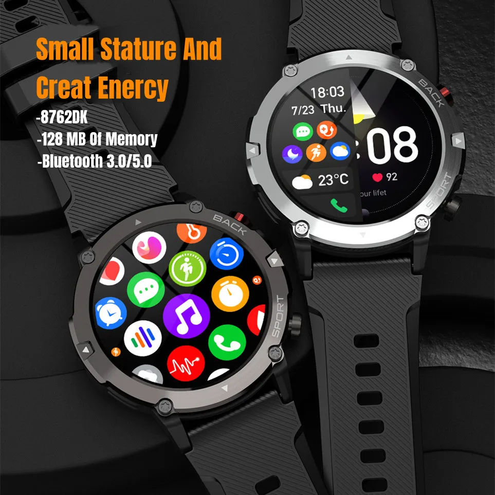 Support BT Phone Call Stand-alone Mode Intelligent Voice Assistant 24 Hours Real Blood Oxygen Heart Rate Monitoring Smart Watch