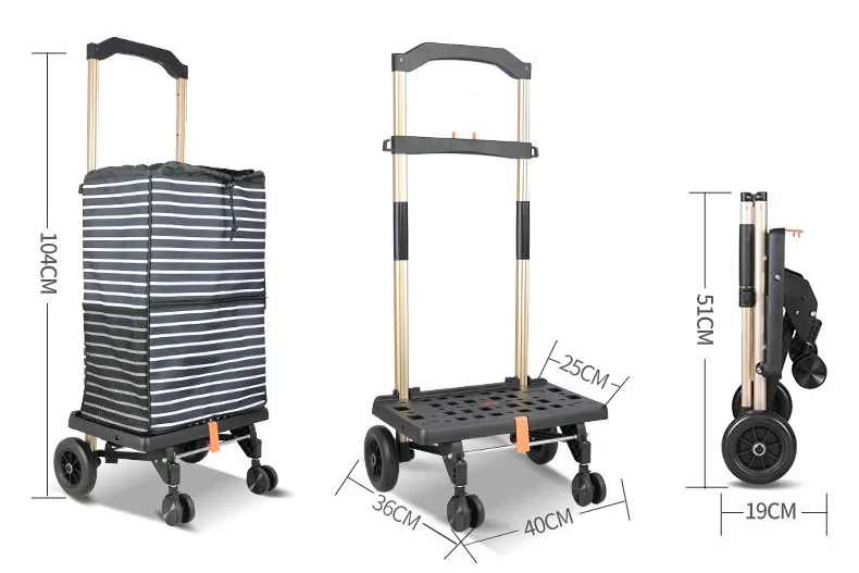 OEM ODM High Quality Fold Up plastic Shopping Luggage Cart Trolley folding cart dollar general shopping cart