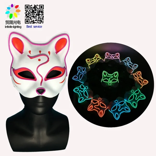 Free Sample Cosplay Led Cat Mask Carnival Party Halloween Full Glow Masks