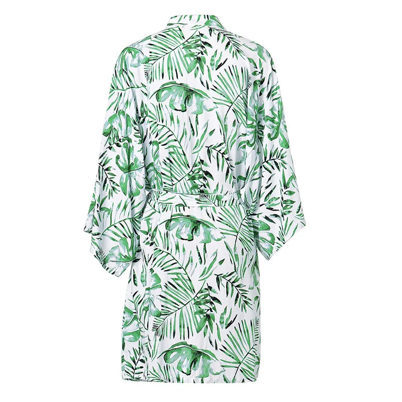 Tropical Palm Leaf Robe Bridesmaid Sleepwear Beach Wedding Beach Bride Dressing Gown