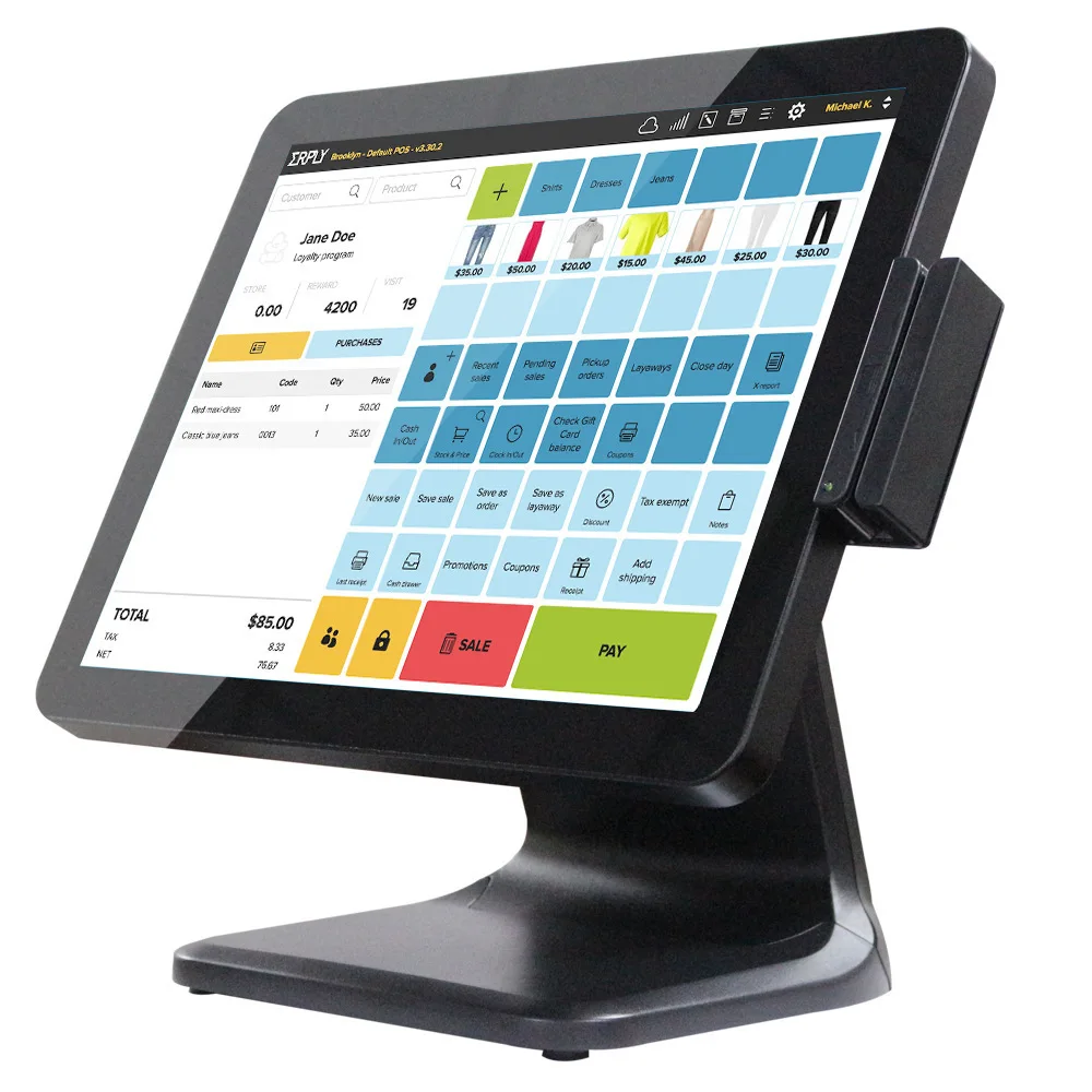 Manufactures Custom All in One 15 Inch Terminal Digital Capacitive Touch Screen Cash Register Counter Terminal Windows Pos