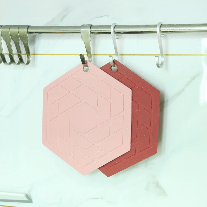 Factory Hexagon Silicon Pad Heat Resistant Mats & Pads Hot Dishes Trivet Silicone Drink Coasters For Drinks Kitchen