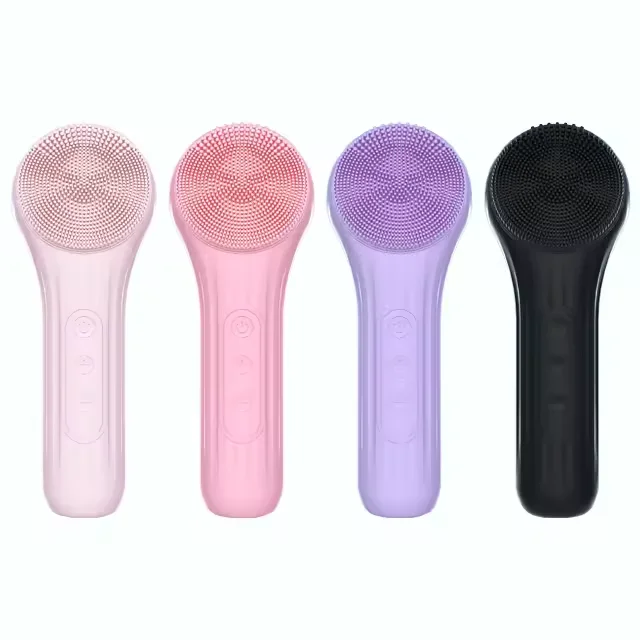 Hot Sale Facial Beauty Device Electric Sonic Vibration Silicone Facial Cleansing Brush