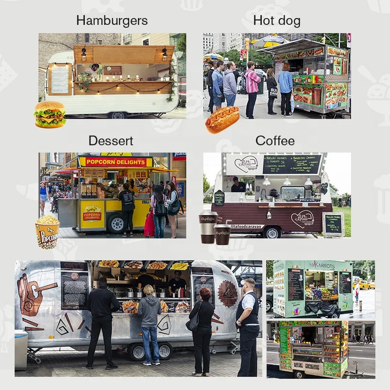 Empty Foodtruck CE Mobile Hotdog Car Churro Food Trailerfood Vend Cart or Food Truck Ready to Ship