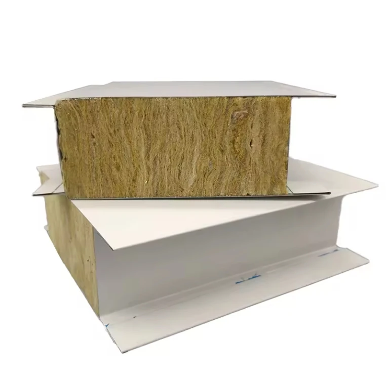 Premium Materials Thermal Insulation Rock Wool Sandwich Board Color Steel Purification Board