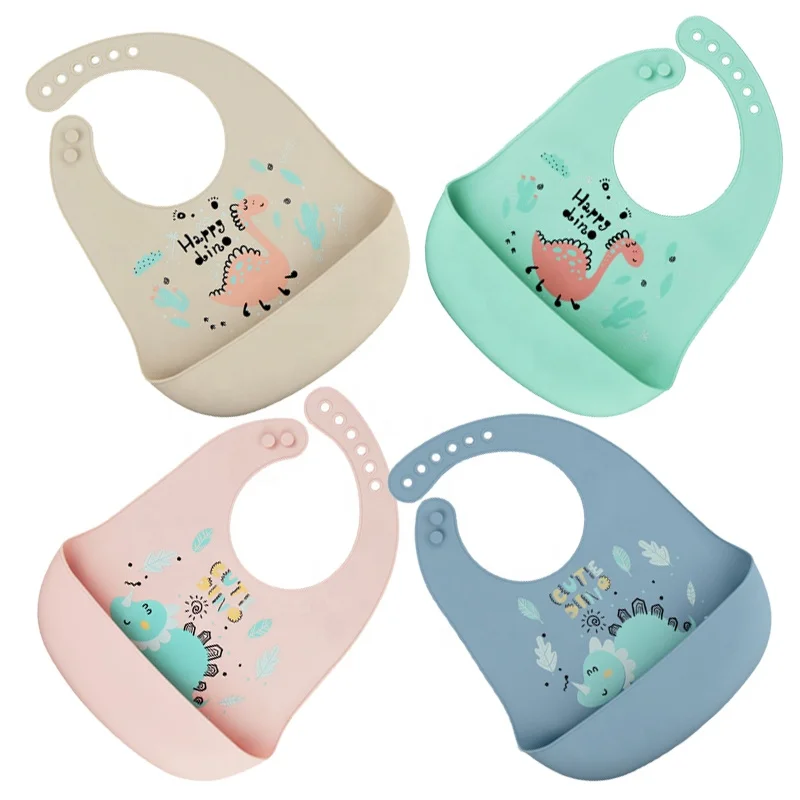 
Custom babero bebe silicone baby bibs cartoon animal baby silicone bib 