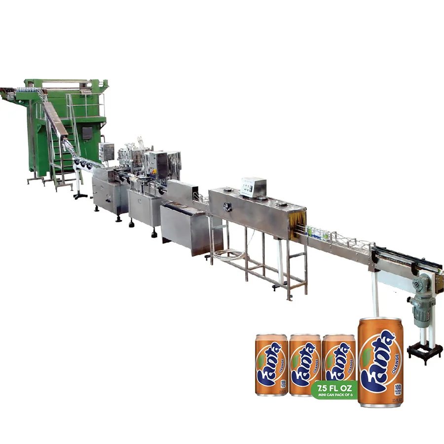 1000CPH Small Canning Beer Juice CSD Drinks Filling Production Line