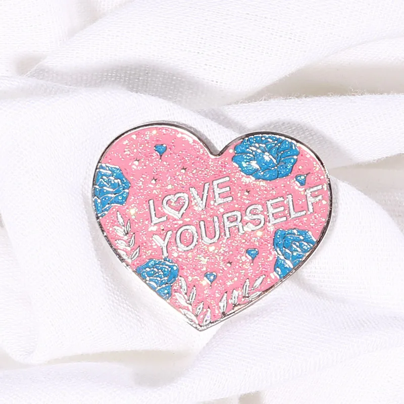  Металлическая брошь в виде сердца Love Yourself Kpop bangtan Boys значки аксессуары для украшения одежды