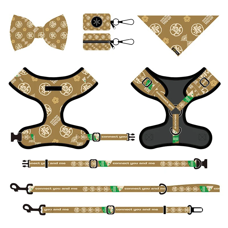 Custom Obroza psa hundehalsband luxus luxury pet supplies pet carriers nylon Dog collar and leash set Harness set
