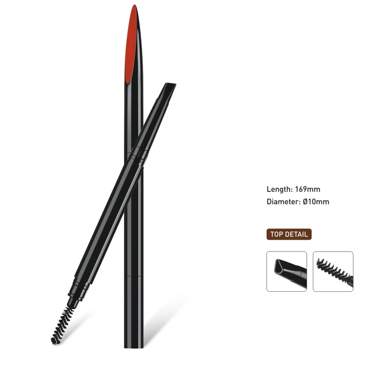 
Wholesale High Quality Plastic Long Lasting Waterproof Very Fine Vegan Eyebrow Pencil Tube With Brush 