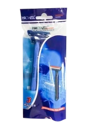 Haowell  Hot sale disposable twin 2 blade razor shaving disposable razor blade  with rubber handle