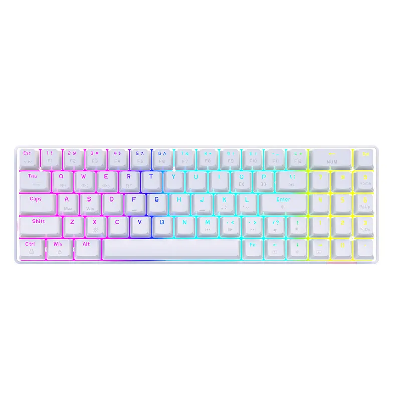 Ajazz AK692 Ultra Compact 60% Form Factor Triple Mode Hot Swap - Mechanical Gaming Keyboard ABS Keycaps RGB Backlit