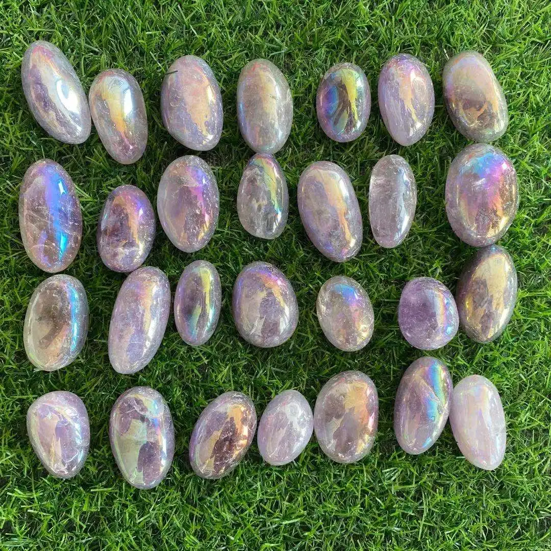 Wholesale Natural Crystal Higt Quality Hand Carving Angel Aura Crystal amethyst yoni egg for decoration