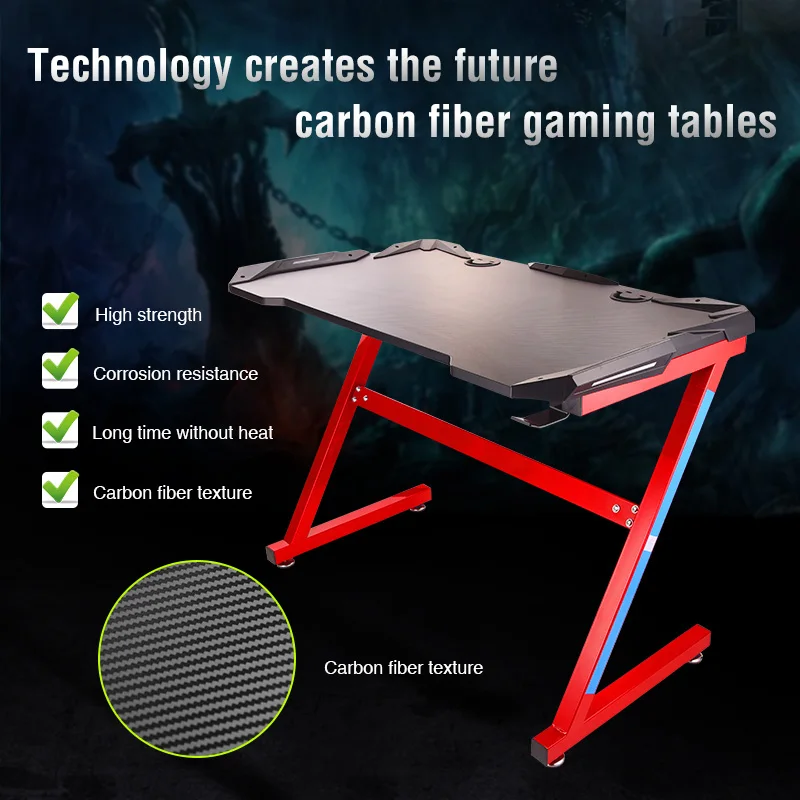 Z-образный игровой стол, компьютерный стол, светодиодный игровой стол, ПК стол на продажу