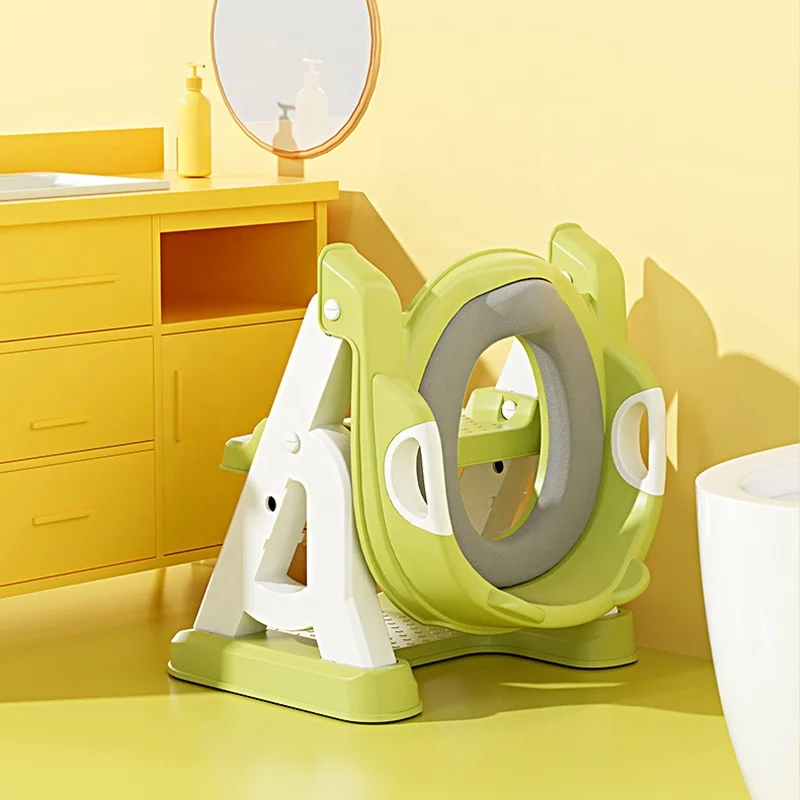 Modern newborn kids bathroom step ladder foldable 3 color portable infant toilet trainer baby potty foot stool