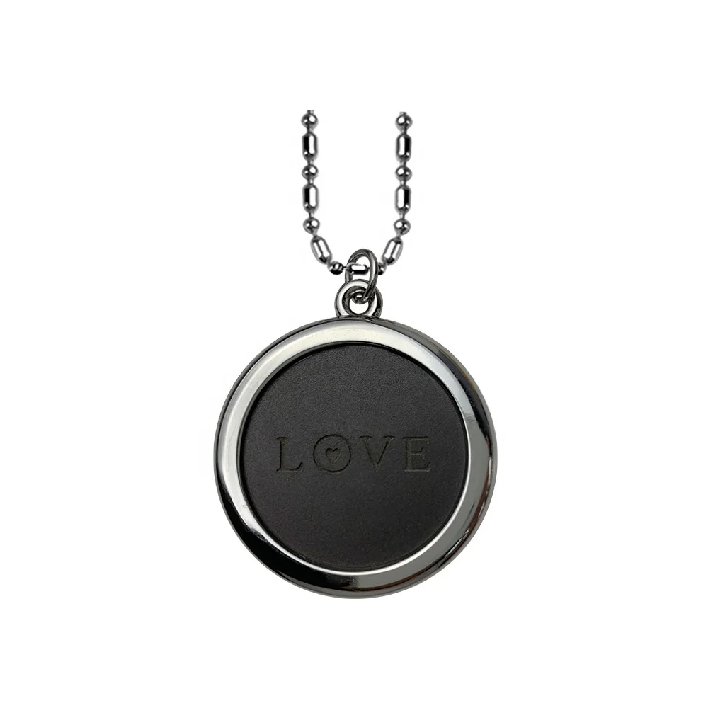 
Wholesale direct Love Round Alloy frame Bio energy volcanic stone pendant necklace with negative ions for health care with OEM 