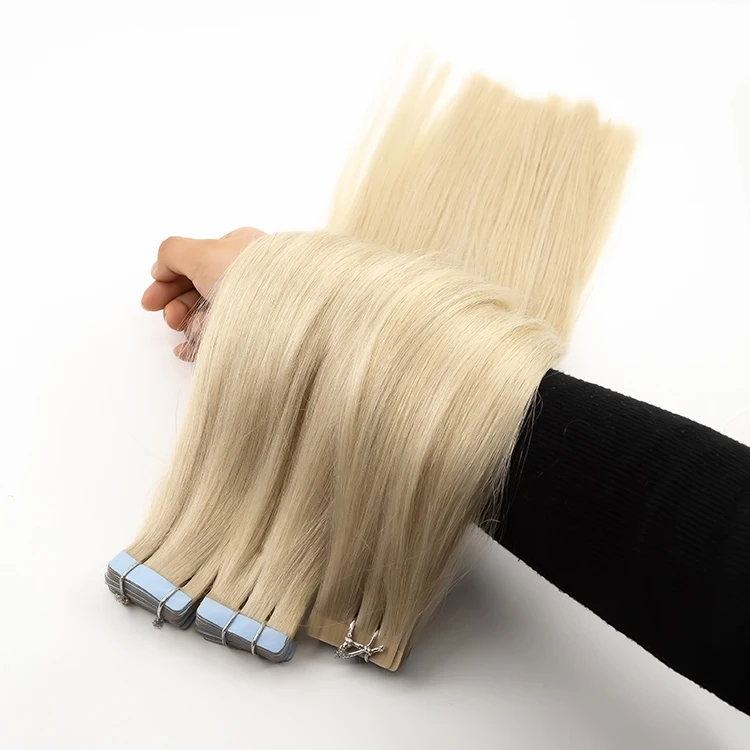 Brazilian cuticle aligned natural remy curly wavy 24 inch Tape in hair extension human