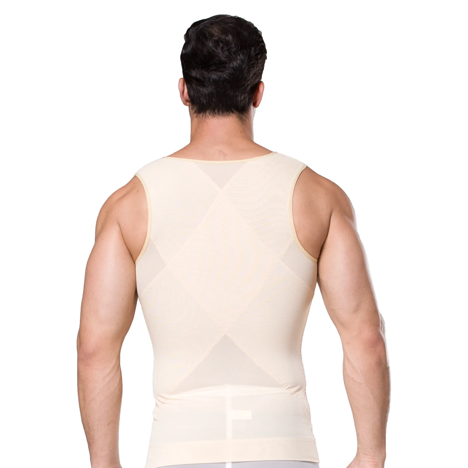 Mens Slimming Body Shaper with Zipper Compression Shirt Tight Fitting Sleeveless Slim Shapewear Tank Tops