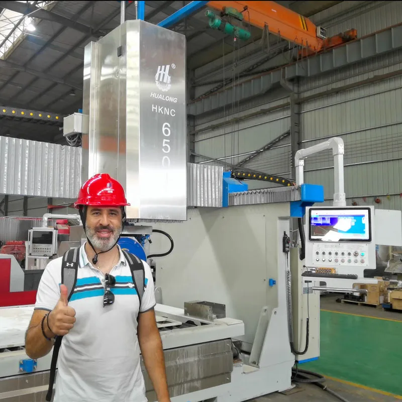 Hualong machinery HKNC-650J high efficient large stone cnc sawjet countertop processing bridge cutting machine with water jet