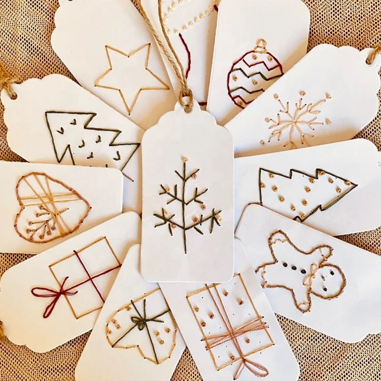 Wholesale Merry Christmas Labels Cards Gift Tags Labels And Hang Tags For Gift Wrapping Decoration Gift Card Set