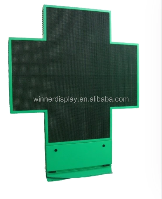 P10 P16 P25 outdoor led pharmacy cross green pharmacy cross outdoor advertising full color pharmacy crosses sign