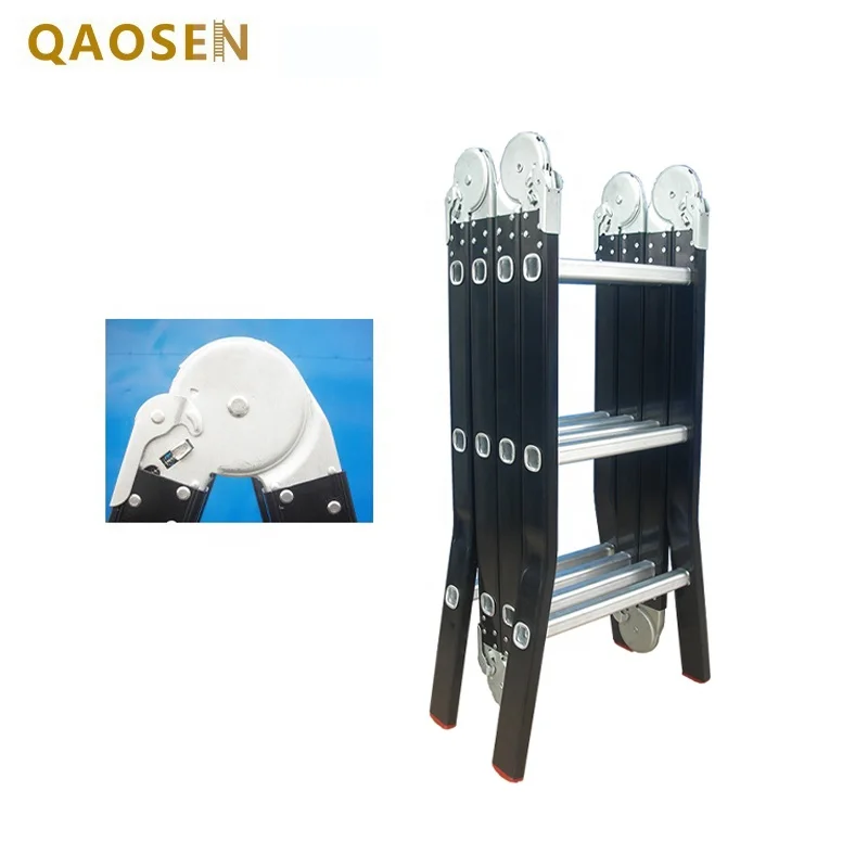 Multi-Functional Ladder Big Hinge Black Oxidation Outer Eight Feet with Iron Plate