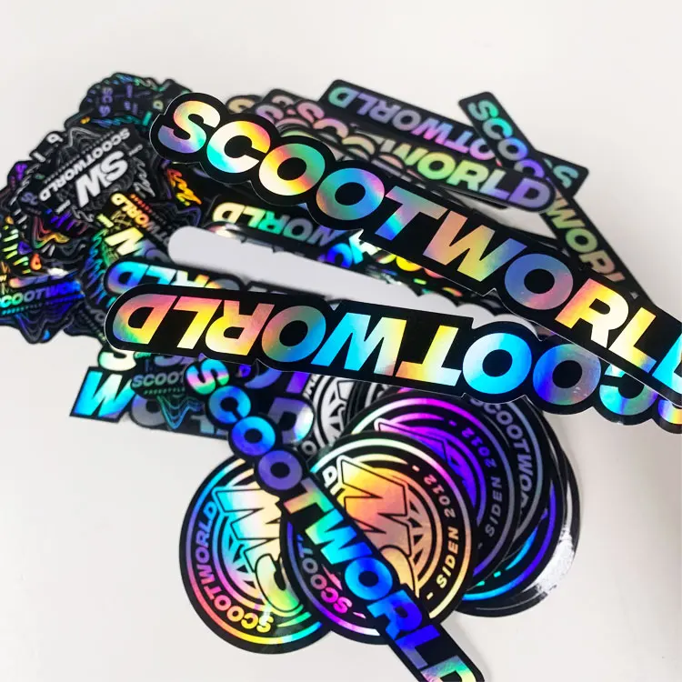 Custom Make Waterproof laser Holographic Sticker kiss cut Security Custom Hologram Sticker Label