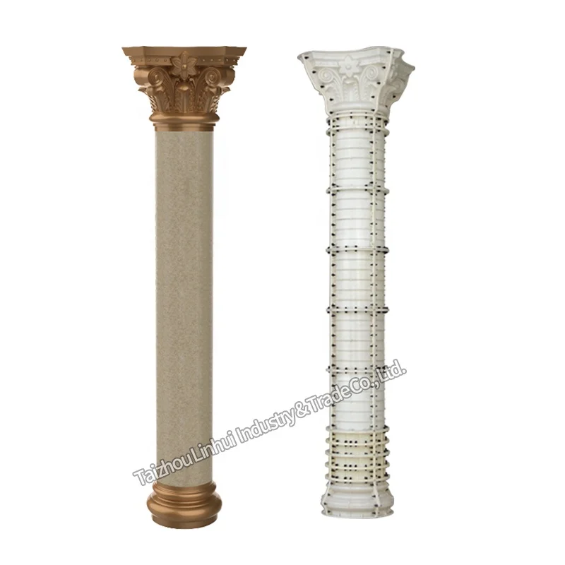 concrete mold casting decorative round pillar adjustable plastic column construction precast pile cylinder post moulds for sale