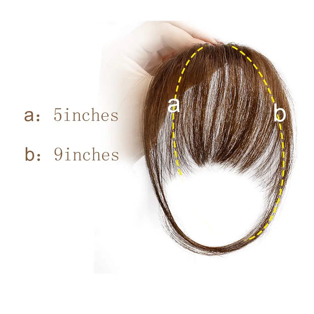 Amazon best seller Natural flat neat air bangs with nice net with Temples for women One Piece Hair piece