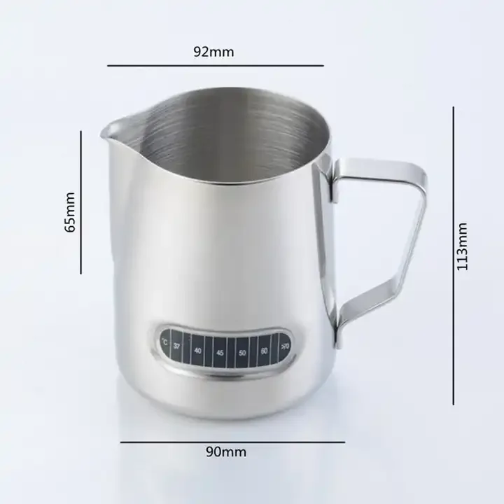 Горячая распродажа чашка для ЛАТТЕ из нержавеющей стали с температурными наклейками баночка латте кофе приготовления молока посуда