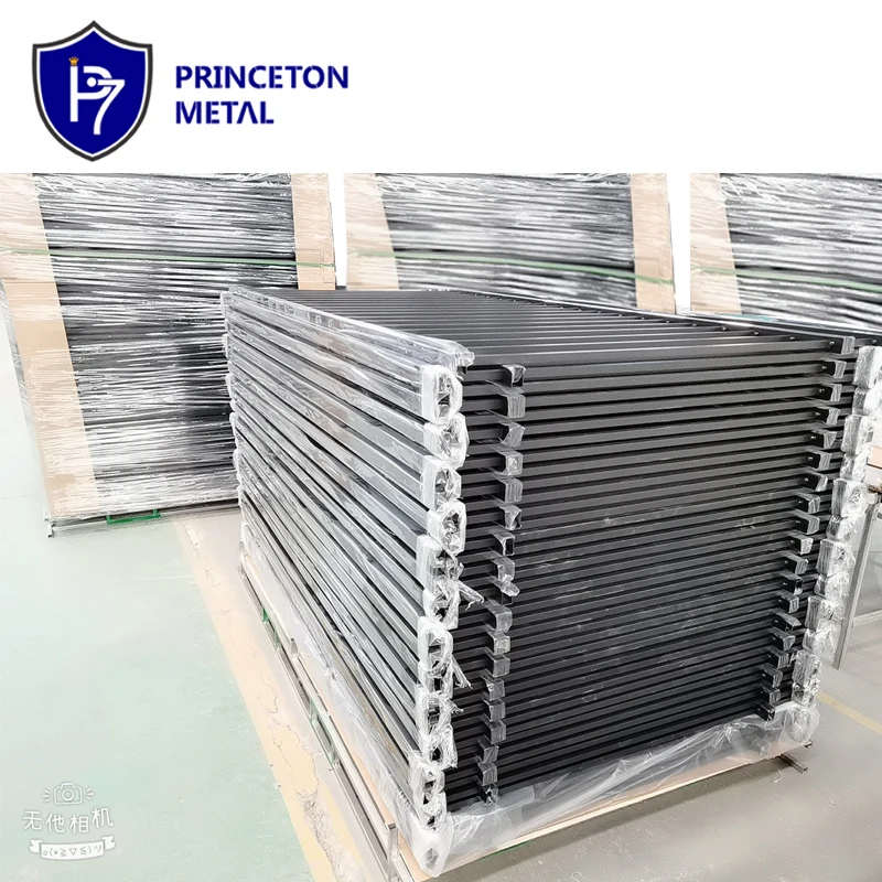 Powder coated no dig parts for sales tube garden solid black aluminum alloy fence panels