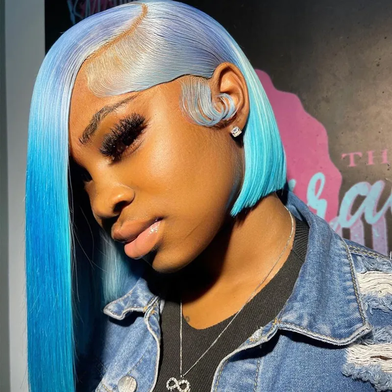 13x4 human hair lace front wig bob 613 & brown glueless wigs human hair lace front short pixie cut bob wigs human hair for women