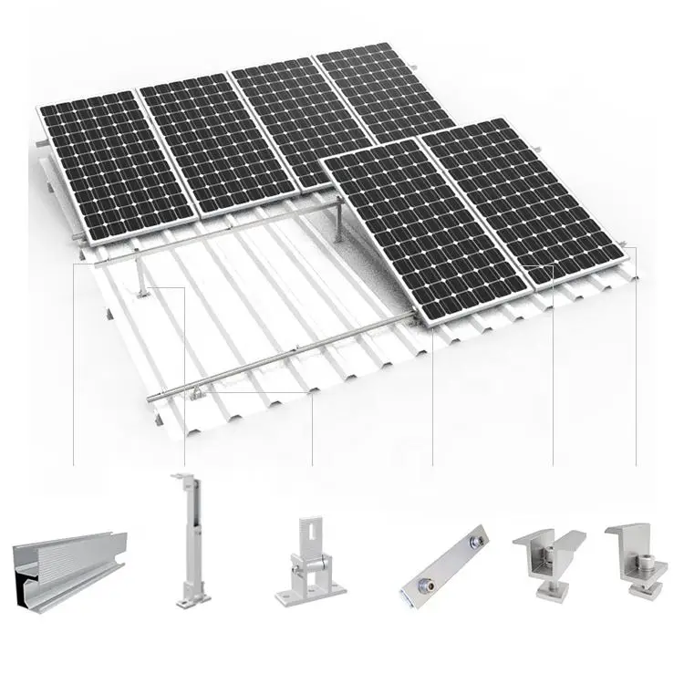 Solar System Cement Roof Hybrid Solar Power System Battery Storage Solar Energy Mounting System