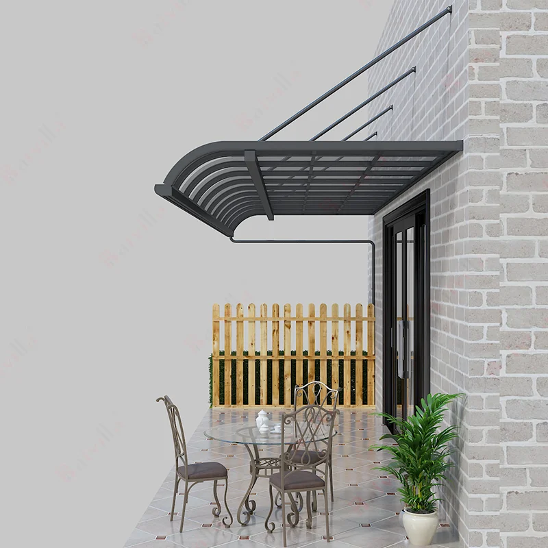 Baivilla Suspended Canopy Sturdy Aluminium Frame Hollow Polycarbonate Balcony Patio Cove
