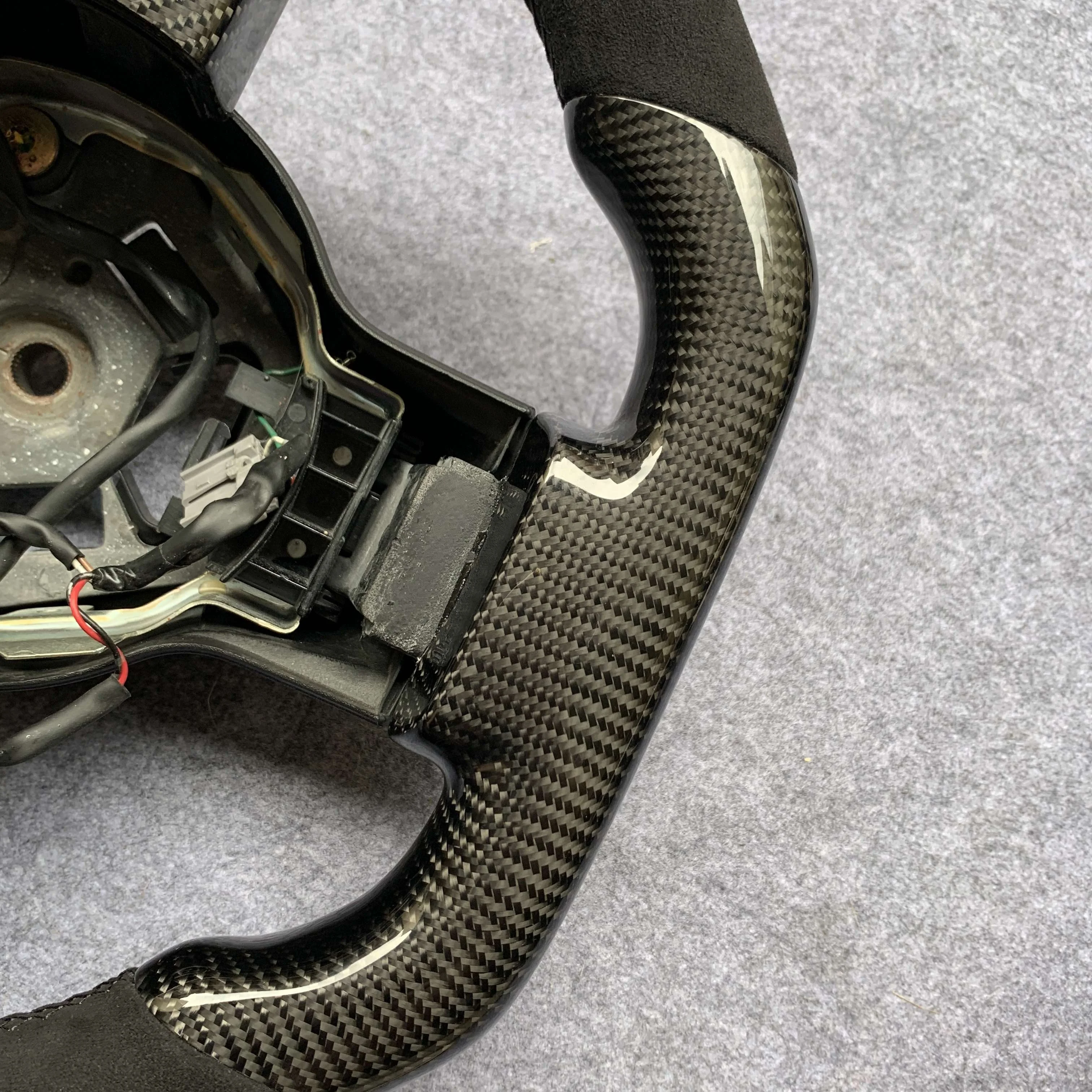 CCExcellent factory price custom top round bottom flat shape real carbon fiber steering wheel for Nissan 350z