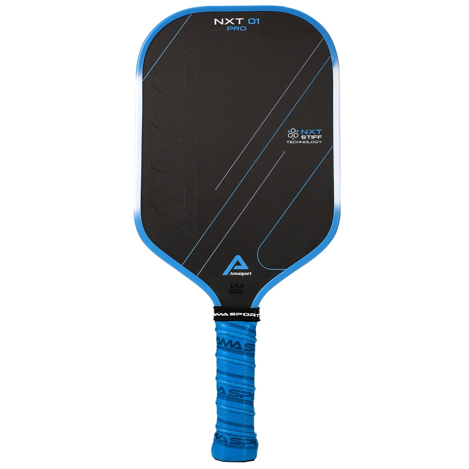 AMASport Custom EVA Foam NXT Core Maximum Roughness Friction Raw Carbon Surface 16mm Thickness Pickleball Paddle USAPA  Approved