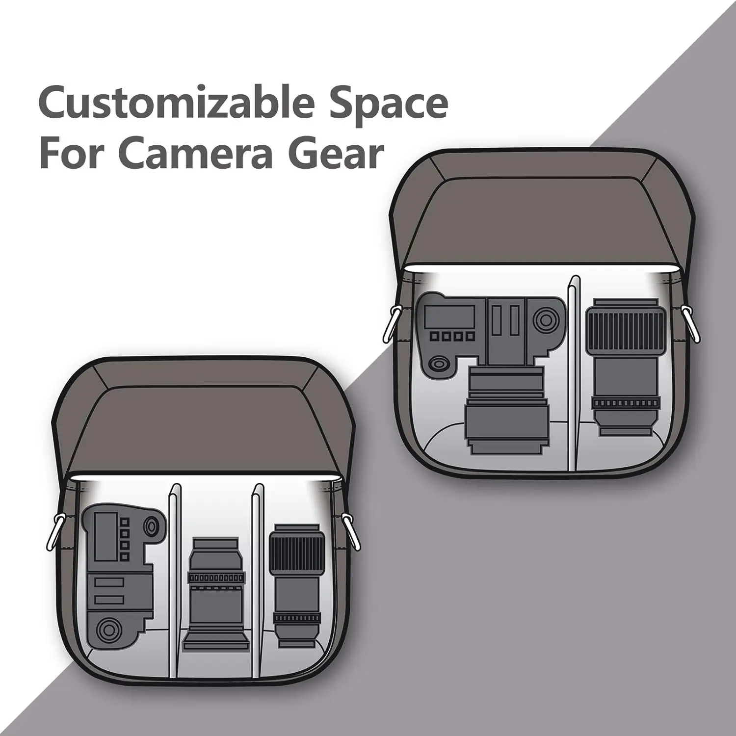 Camera Bag, SLR DSLR Canvas Camera Case, Vintage Padded Camera Shoulder Bag with Rain Cover for Women, Men, Black