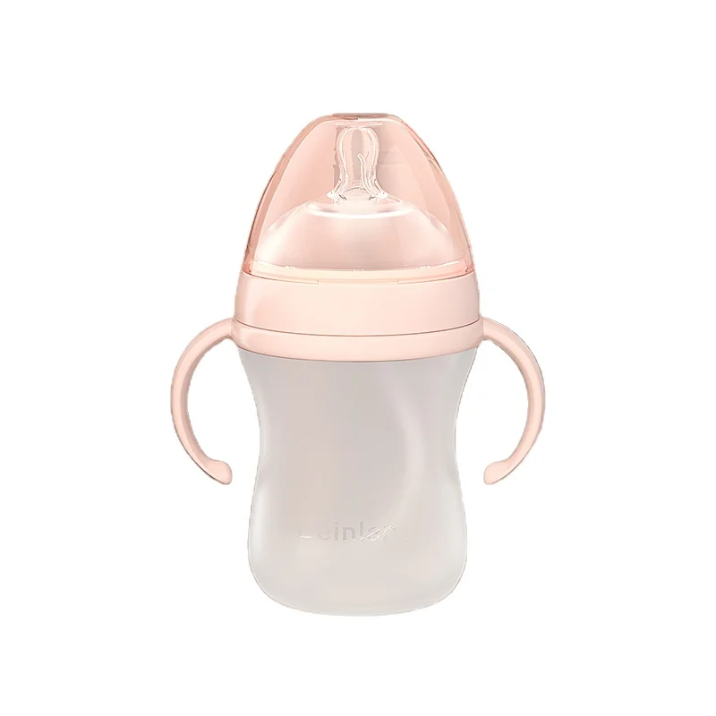 BPA Free baby milk bottle Infant hands free silicone