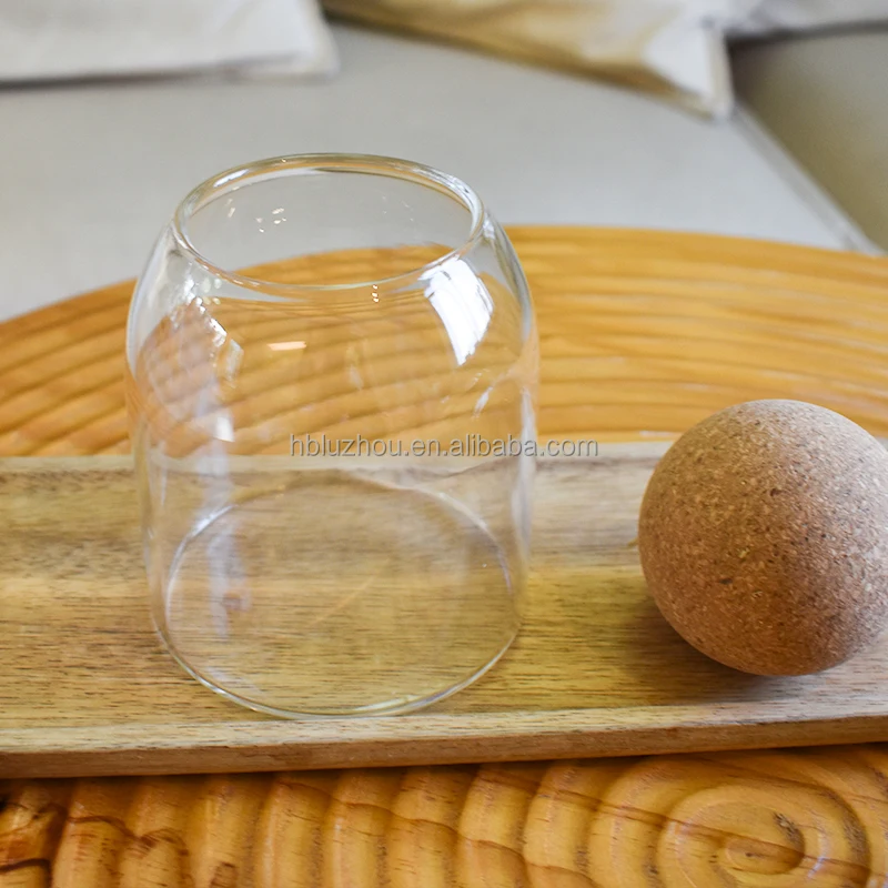 500ml home fragrance glasses empty scented wax vessels clear wood cork ball lids logo custom borosilicate glass bottle